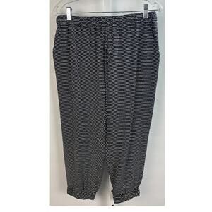 Haute Hippie Black Silk Polka Dot Pull On Pants size M